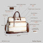 Handwoven Desert Drift Laptop Bag with Brown Leather Handles | Minimal Beige Stripes for Effortless Everyday Style