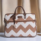 Desert Dunes Laptop Bag | Handwoven tan and white chevron pattern for work and everyday use