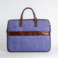 Indigo Dreams Blue Laptop Bag with Brown Leather Handles | Handwoven Office & Work Bag