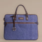 Indigo Dreams Blue Laptop Bag with Brown Leather Handles | Handwoven Office & Work Bag