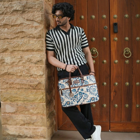 Paisley Paradise - Embroidery Art Briefcase Bag for Everyday Work