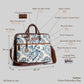 Handwoven Paisley Paradise Laptop Bag with Brown Leather Handles | Elegant Blue Floral Pattern for Everyday Work