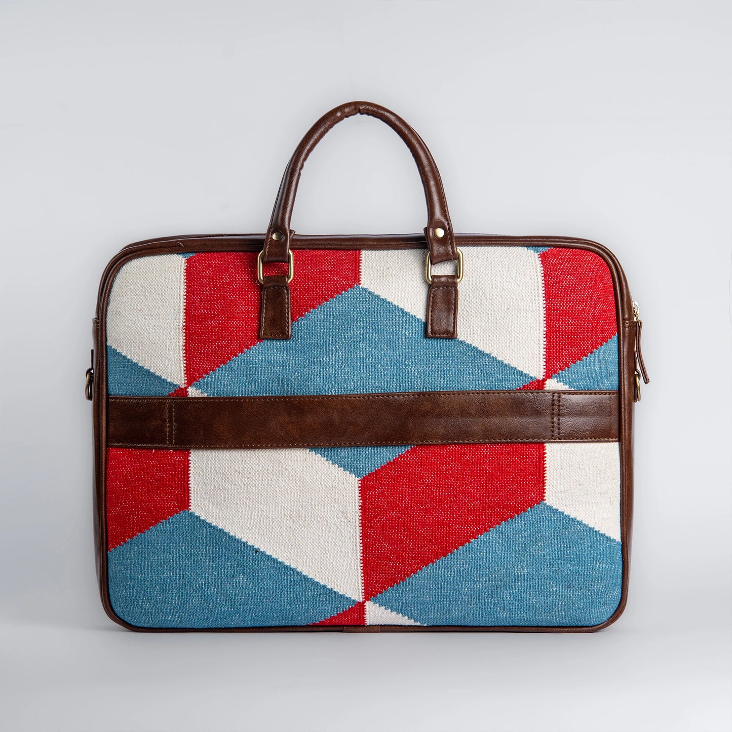 Iconic Cube - Laptop Bag with Brown Leather Briefcase