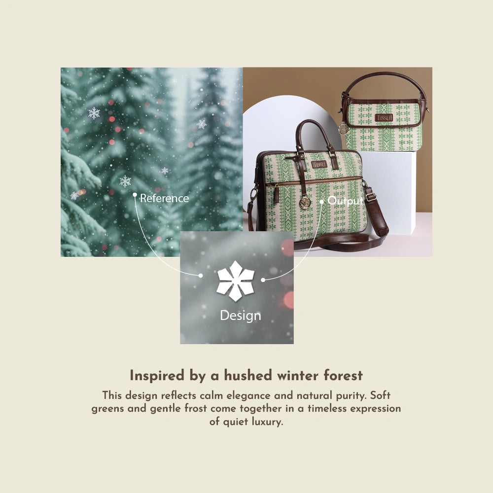 Paisley Motif Laptop Bag | Handcrafted Fabric Design with Leather Detailing for Everyday Use