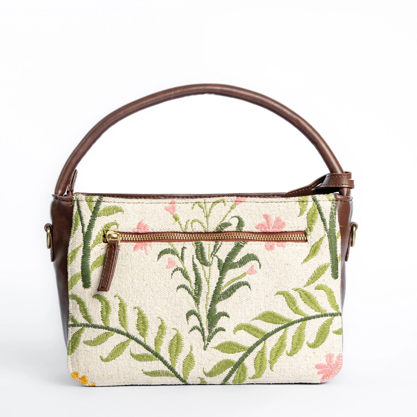 Elegant Gulzar Floral Cross Body Bag | Handcrafted with Subtle Embroidery and Leather Finish