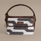 Handwoven Shadow Maze Hand Bag with Brown Leather Detailing | Elegant and Modern Everyday Sling for Women