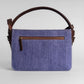 Indigo Dreams Hand Bag with Dark Brown Leather Trim | Handwoven Compact Shoulder Bag