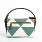 Vana Moksha Hand Bag | Handwoven green and white geometric pattern inspired by nature and calmness
