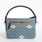 Skylight Serenity Cross Body Bag | Handwoven blue fabric with white motifs for a clean, timeless look