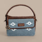 Skylight Serenity Cross Body Bag | Handwoven blue fabric with white motifs for a clean, timeless look