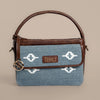 Skylight Serenity Cross Body Bag | Handwoven blue fabric with white motifs for a clean, timeless look