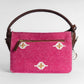 Fuchsia Fiesta Pink Hand Bag with Brown Leather Accents | Handcrafted Everyday Sling Bag