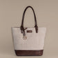Desert Mirage Tote Bag | Handwoven beige and white chevron pattern for timeless everyday elegance