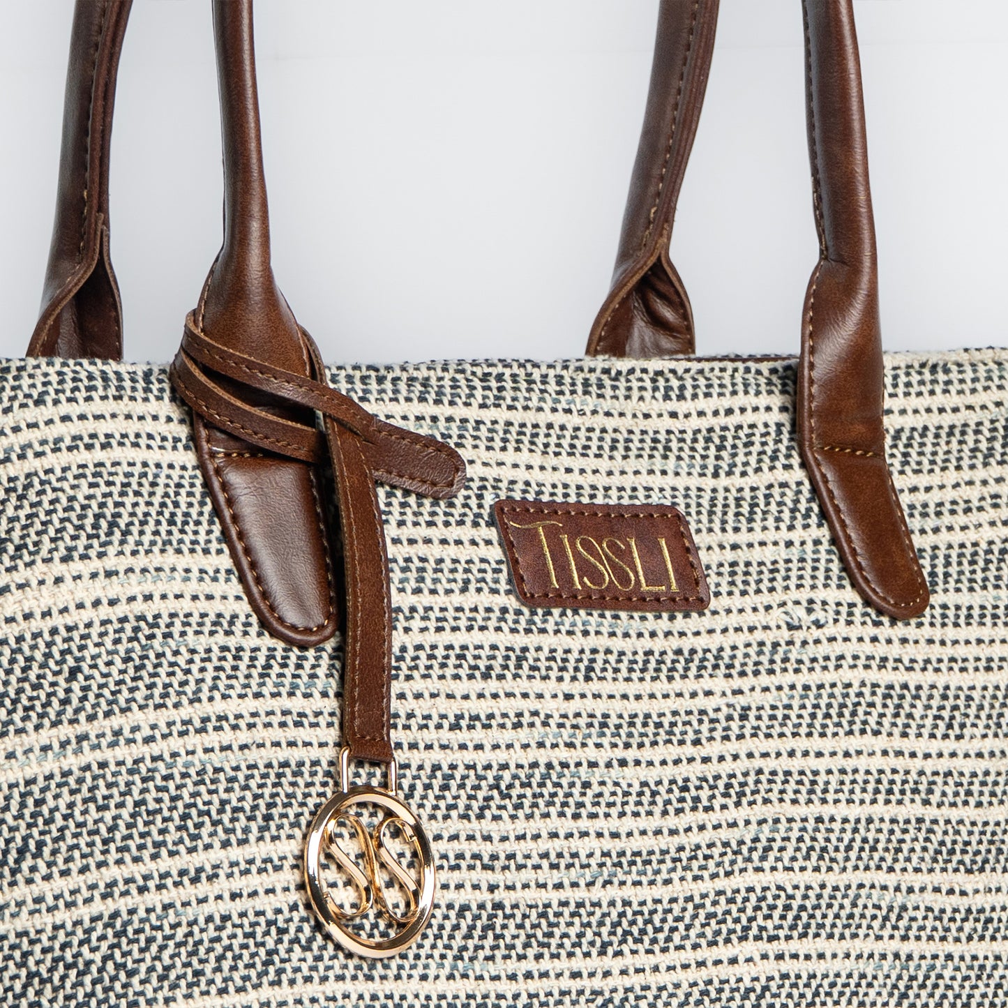 Handwoven Stripe Tote Bag