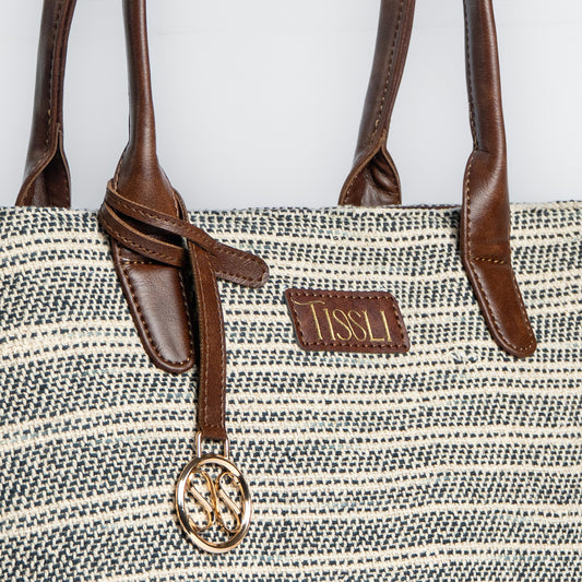 Handwoven Stripe Tote Bag