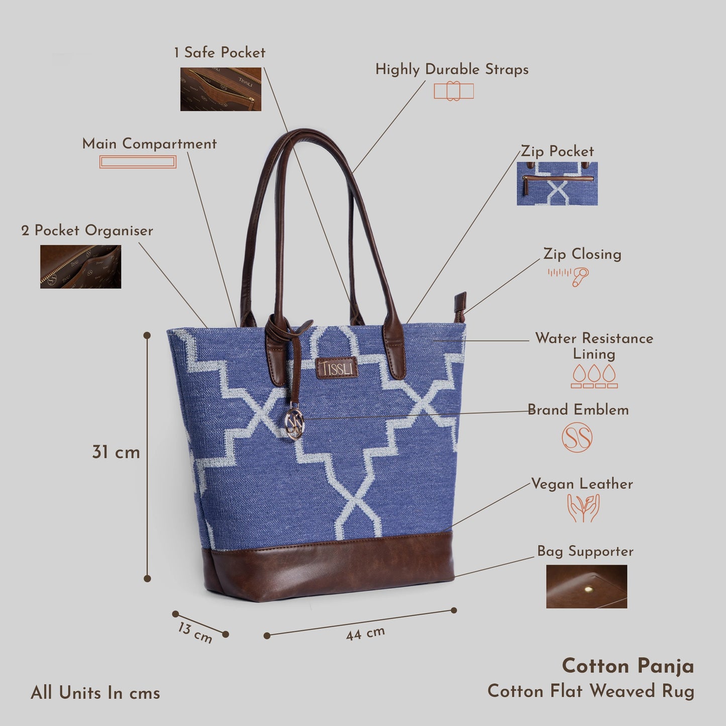 Royal Blue Charm - Handcrafted Heritage Bag