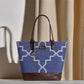 Indigofera Lattice Tote Bag | Handwoven blue and white geometric design for a refined everyday look