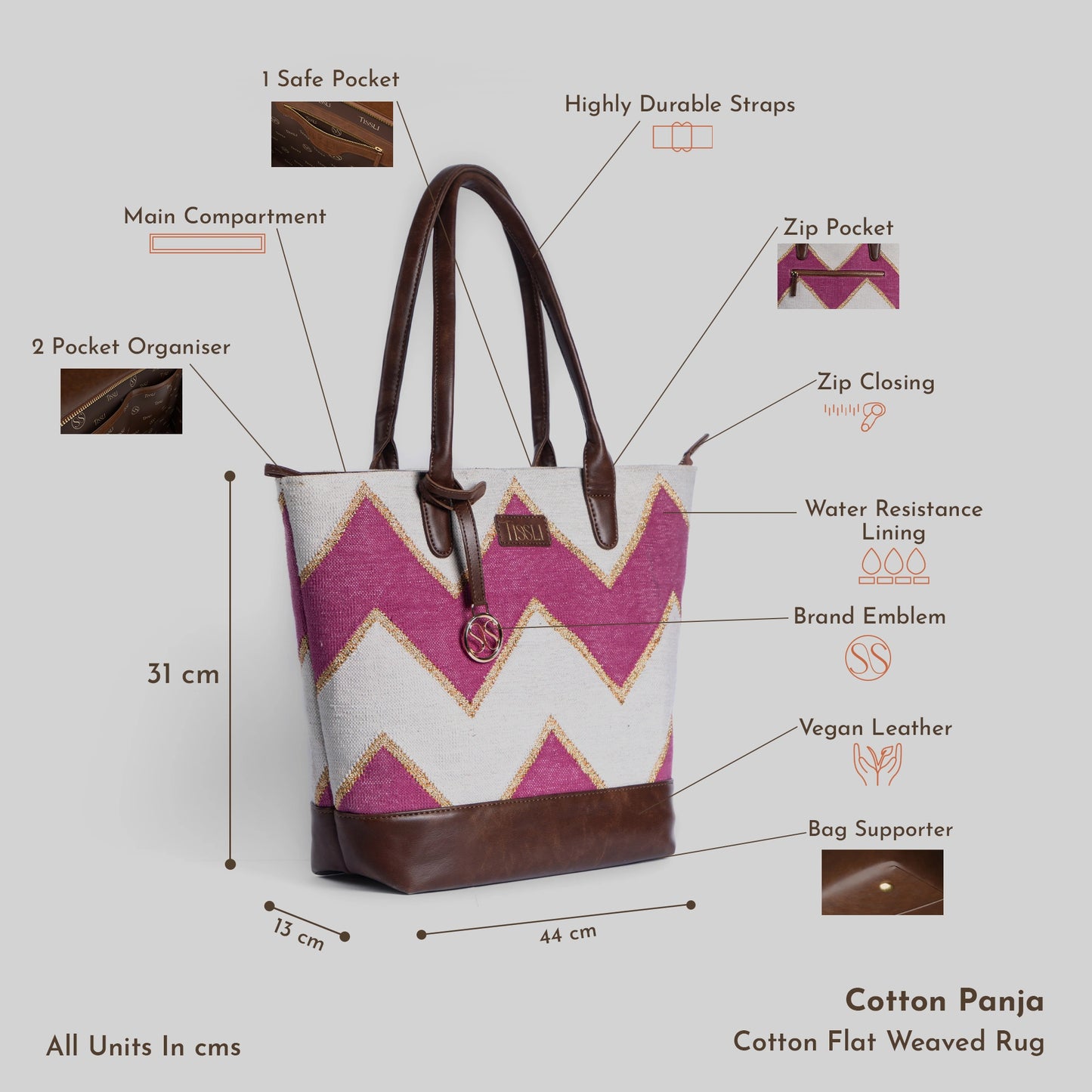 Fuchsia Grace Tote – Handwoven Artisan Bag