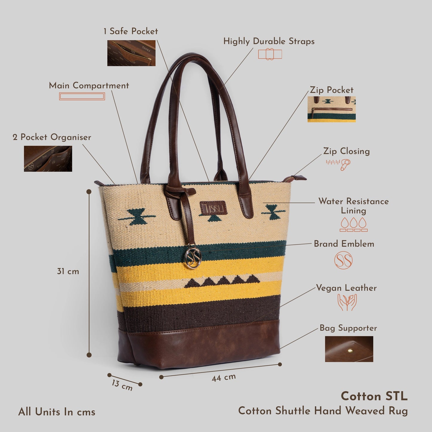 Gardens of Assam Tote - Handcrafted Everyday Travel Bag