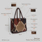 Gemstone Mosaic Multi-Color Shoulder Bag with Brown Leather Trim | Handwoven Everyday Tote Bag