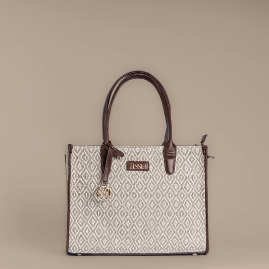 Ivory Diamond Tote – Handcrafted Artisan Bag