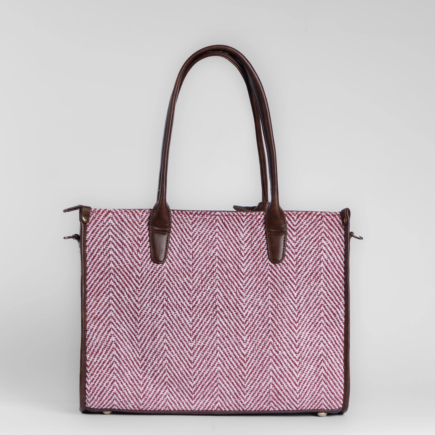 Vintage Wine Tote Bag | Handwoven textured design in rich wine tones for a sophisticated everyday look