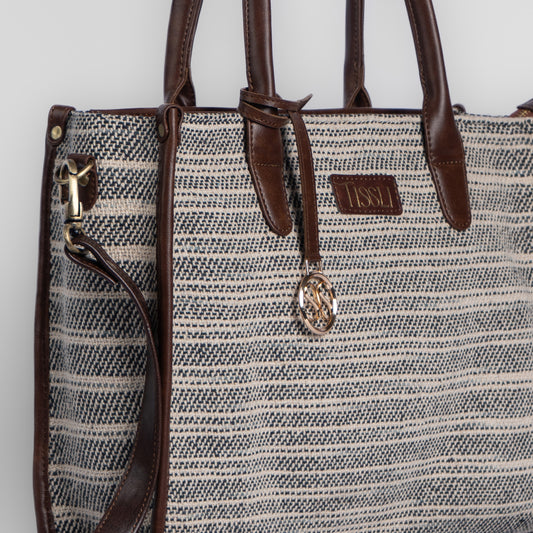 Handwoven Stripe Tote Bag