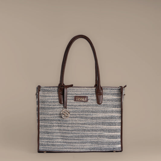 Handwoven Stripe Tote Bag