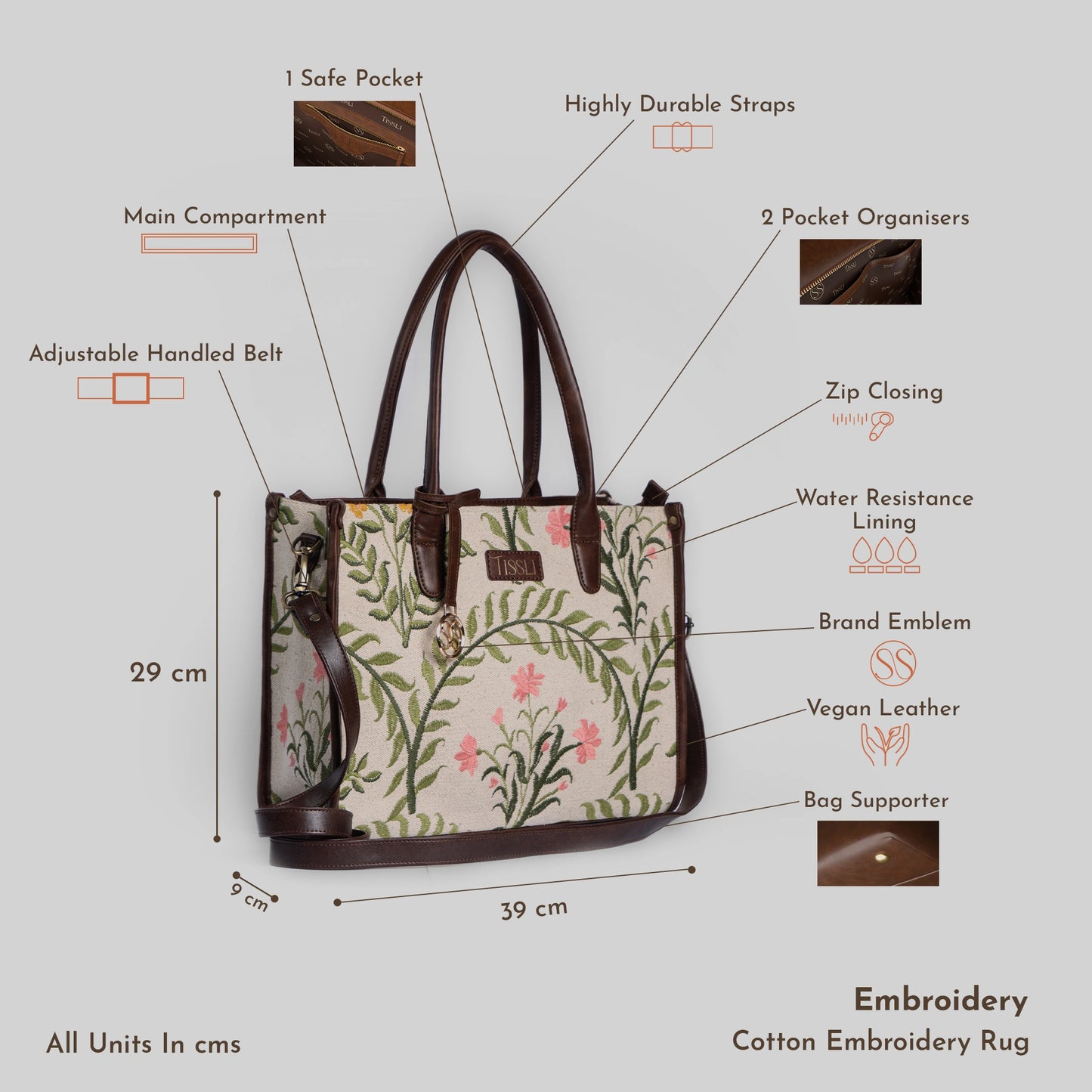 Gulzar Tote Bag | Handloom floral pattern that brings charm and grace to your everyday style