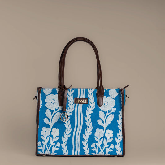 Winter Bloom Tote Bag – Handcrafted Office Style