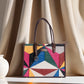 Mosaic Tote Bag | Handwoven multicolor geometric pattern that brings art and energy to your everyday look
