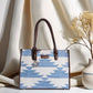 Mountain Mist Tote Bag | Handwoven blue and white design inspired by serene mountain mornings