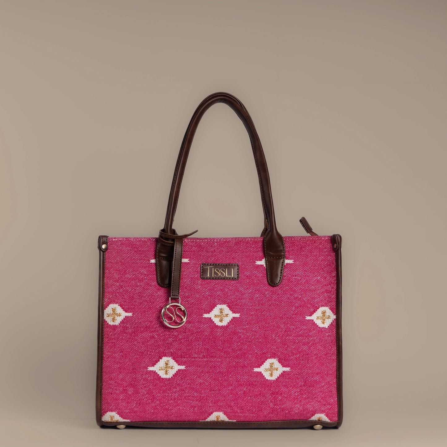 Fuchsia Grace Tote Bag | Handwoven textured design that adds color and confidence to your look